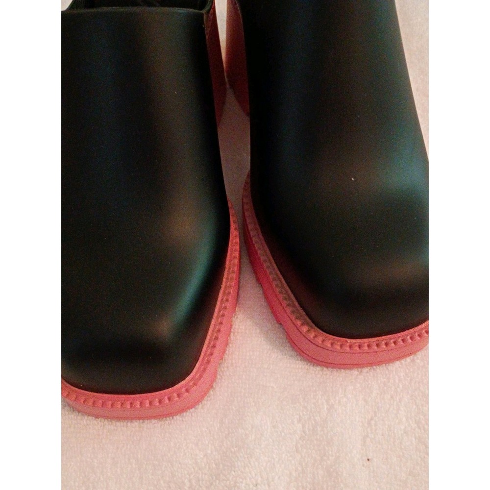 Liliana Womens Black Pink Slip-On Clog Mule Sandals Logo Accent 7.5 Standard